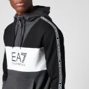 EA7 Men's Athletic Colour Block Hoodie - Carbon Melange - L