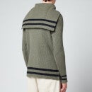 Maison Margiela Men's Relaxed Collar Pullover Hoodie - Military/Navy - M