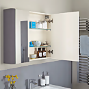 Linen Bathroom Mirror Cabinet 800mm - Grey