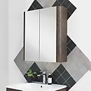 Linen Bathroom Mirror Cabinet 600mm - Rust