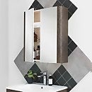 Linen Bathroom Mirror Cabinet 800mm - Rust