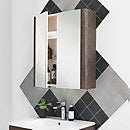 Linen Bathroom Mirror Cabinet 800mm - Rust