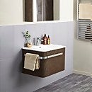 Linen 600mm Wall Hung Vanity Unit with Basin - Rust