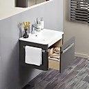 Linen 600mm Wall Mounted Vanity Unit with Basin - Grey