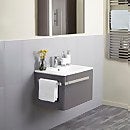 Linen 600mm Wall Hung Vanity Unit with Basin - Grey