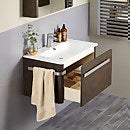 Linen 800mm Wall Mounted Vanity Unit with Basin - Rust