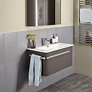 Linen 800mm Basin & Wall Hung Vanity Unit - Grey