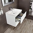 Vermont 600mm Wall Mounted Vanity Unit - Gloss White