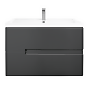 Vermont 800mm Wall Hung Vanity Unit with Basin - Gloss Grey