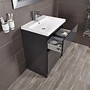 Vermont 600mm Floorstanding Vanity Unit with Basin - Gloss Grey