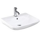 Scene 550mm White Basin with 1 Tap Hole