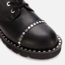 Stuart Weitzman Women's Mila Lift Studs Suede Lace Up Boots - Black - UK 3