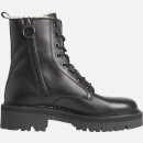 Tommy Jeans Women's Flag Leather Lace Up Boots - Black