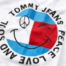Tommy Jeans Women's Tjw Super Crop Peace Smiley T-Shirt - White - M