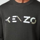 KENZO Men's Multi Colour Logo Classic Jumper - Stone Grey