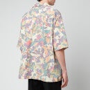 KENZO Men's Floral Seersucker Short Sleeve Shirt - Khaki - M