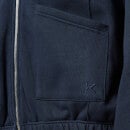 KENZO Men's Pin Tuck Full-Zip Hoodie - Blue Black - M