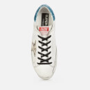 Golden Goose Women's Superstar Leather Trainers - White/Silver/Light Blue - UK 6