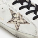 Golden Goose Women's Superstar Leather Trainers - White/Silver/Light Blue - UK 6