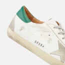 Golden Goose Men's Superstar Leather Trainers - White/Ice/Green - UK 7