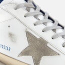 Golden Goose Men's Superstar Leather Trainers - White/Ice/Blue
