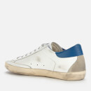 Golden Goose Men's Superstar Leather Trainers - White/Ice/Blue - UK 10