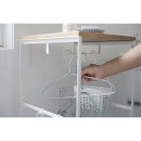 Yamazaki Tosca Wood Top Laundry Wagon - White