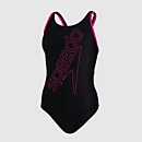 Girl's Boom Logo Placement Flyback Swimsuit Black