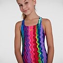 Girl's Digital Allover Medalist Swimsuit Multicolour