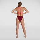 Logo Flash Women's Solid Tie-Back Swimsuit Red