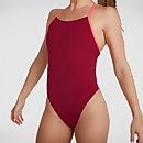Logo Flash Women's Solid Tie-Back Swimsuit Red