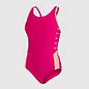 Girl's Boom Logo Splice Muscleback Swimsuit Pink
