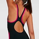 Damen Boom Logo Splice Muscleback Badeanzug in Schwarz