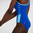 Women's Boom Logo Splice Muscleback Swimsuit Blue
