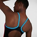Damen Dive Thinstrap Muscleback Badeanzug in Schwarz