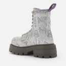 Eytys Women's Michigan Snake Print Lace Up Boots - Grey - UK 7.5