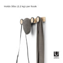 Umbra Hub Rail 4 Coat Hooks - Natural / Black