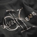 Calvin Klein Girls' Monogram Outline Slim T-Shirt - Ck Black - 10 Years
