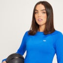Naisten pitkähihainen vartalonmyötäinen MP Training -toppi - Voimakkaan sininen - XXS