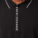 Armani Exchange Men's Placket Detail Polo Shirt - Black