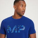 Męski T-shirt z krótkimi rękawami z nadrukiem camo z kolekcji MP Adapt Drirelease – Deep Blue - XS