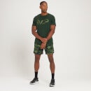 Męski T-shirt z krótkimi rękawami z nadrukiem camo z kolekcji MP Adapt Drirelease – ciemna zieleń - XXS