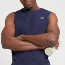 MP Moška daljša majica brez rokavov z večjim izrezom – mornarsko modra - XXS