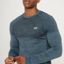 Męska koszulka bezszwowa z długim rękawem z kolekcji Essentials MP – Ice Blue Marl - XS