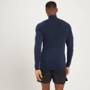 Camiseta sin costuras con cremallera de 1/4 Essentials para hombre de MP - Azul oscuro jaspeado - XXL