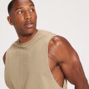 Męska koszulka treningowa bez rękawów z nadrukiem z kolekcji MP – Taupe