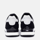 KARL LAGERFELD Men's Velocitor II Art Deco Leather Running Style Trainers - Black/White