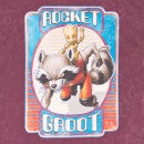 Marvel Rocket & Groot Men's T-Shirt - Burgundy Acid Wash