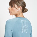  T-shirt d’entraînement à manches longues MP Run Life pour femmes – Bleu gris/Blanc - XXS