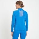 Camiseta de entrenamiento con cremallera de 1/4 con gráfico de MP repetido para mujer de MP - Azul real - XXS